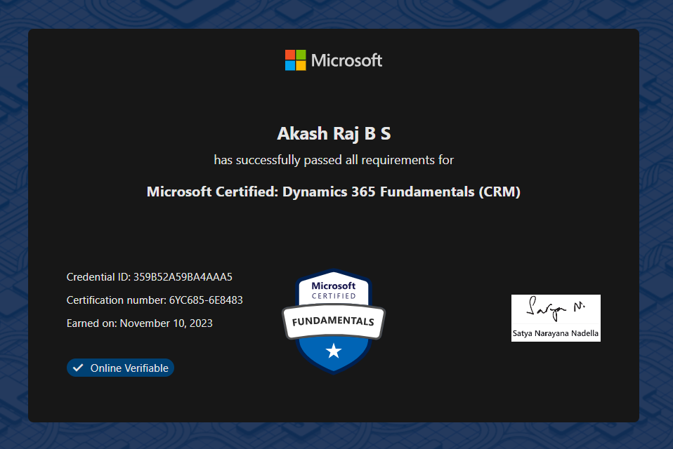 Microsoft Certified Dynamics 365 Fundamentals (CRM)